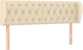 vidaXL Tăblie de pat cu aripioare crem 147x23x78/88 cm material textil
