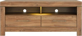 Comoda TV GENT, stejar, PAL, cu iluminare LED, 139x54x60 cm