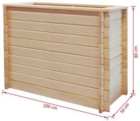 Strat inaltat de gradina, 100 x 50 x 80 cm, lemn de pin, 19 mm 1, 100 x 50 x 80 cm
