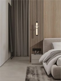 Pendul LED modern, Metal, Negru, Sticla, Fumurie, Ulon