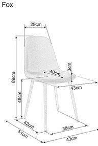 OFERTA Scaun gri FOX cu picioare din stejar Calitatea II