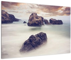 Tablou cu stânci în ceață (90x60 cm)