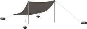 vidaXL Baldachin de plajă cu ancore de nisip, gri, 304x300 cm