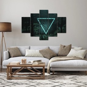 Tablou - Triunghi de neon în junglă (150x105 cm)