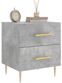Noptiere, 2 buc., gri beton, 40x35x47,5 cm, lemn compozit