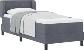 vidaXL Pat cu arcuri cu saltea Gri închis 80 x 200 cm Catifea