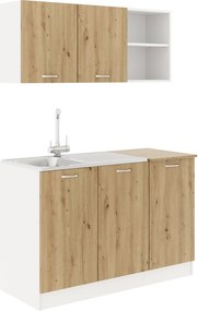 Set Bucatarie Ara, Stejar Artisan/Alb, L 120 cm