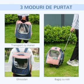 PawHut Rucsac pentru Câini XS, Transportor pentru Animale de Companie, 42x30x36cm, Roșu și Albastru | Aosom Romania