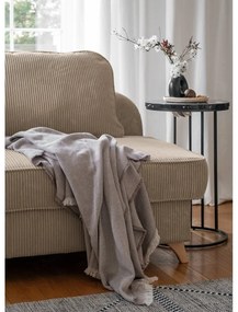 Șezlong taupe cu tapițerie din catifea reiată (cu colț pe partea stângă) Chic Charlotte – Miuform