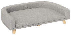 PawHut Canapea pentru Câini cu Picioare Înălțate și Pernă Detașabilă, 98x67x25 cm, Gri | Aosom Romania