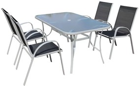 Set de gradina Zareno - 4 locuri, negru/gri