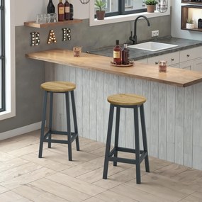 Scaun de bar TAYLOR ARTISAN cu picioare negre