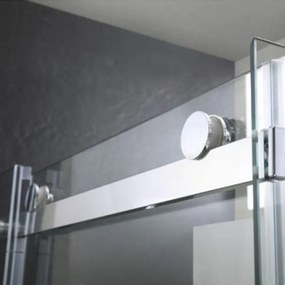 Cabină de duș asimetrică pătrată Vincenzo cu finisaj Easy Clean, fără cădiță de duș