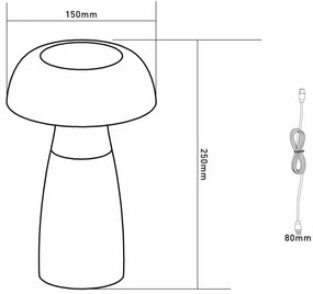 Globo 28072 - Lampă de birou LED GIXI, reglabilă, 1,5W, 5V, 800mAh, reîncărcabil