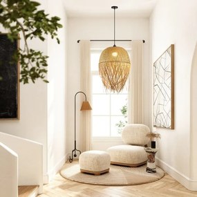 Lustră pe cablu Immax 08271L HILO 1xE27/40W/230V d. 45 cm bambus