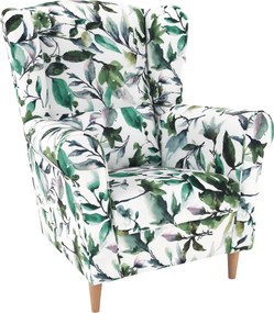 Fotoliu, material textil model frunze verzi, CHARLOT