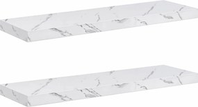 vidaXL Raft de perete Pe perete 2 pcs Marmură albă 80 x 23,5 x 4 cm