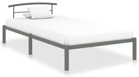 vidaXL Cadru de pat, gri, 100 x 200 cm, metal