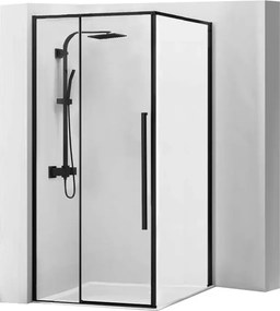 Cabina de dus patrata Rea Solar cu usa glisanta 90x90 negru mat