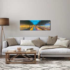 Tablou - Pictură abstractă (cu ceas) (90x30 cm)