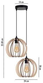 Lustră pe cablu DORO 2xE27/60W/230V