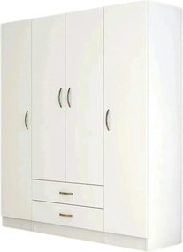 Dulap GRD0601, alb, PAL melaminat, cu 4 usi si 2 sertare, 160x47x182 c