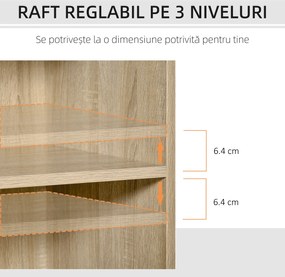 Vinsetto Suport Imprimantă Mobil, Mobilă Birou Multifuncțională, 4 Roți, Stejar, 80x40x72cm | Aosom Romania