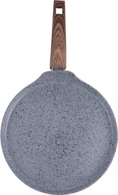 Tigaie pentru clatite Galileo Carrara SChef 2191315, 28 cm, 5 straturi, Acoperire ceramica, Fara PFAS și PTFE, Inductie, Gri/Maro