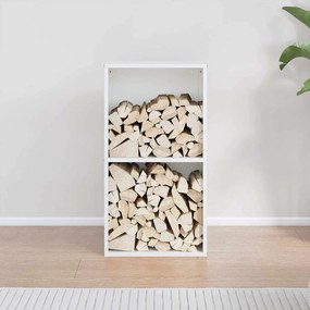 vidaXL Suport pentru lemne de foc alb 40x30x75 cm Oțel laminat la rece
