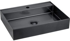 Chiuvetă neagră din oțel inoxidabil 55x42 cm Aurum – Sapho