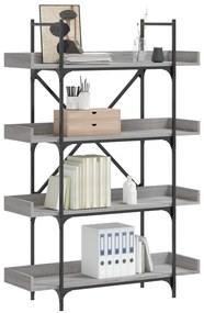 vidaXL Bibliotecă 4 niveluri gri sonoma 100x33x145,5 cm lemn prelucrat