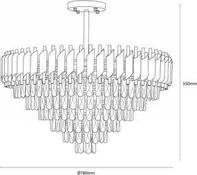 BRILAGI - Lustră aplicată ECLIPSE 12xE14/10W/230V, diametru 78 cm, argintie