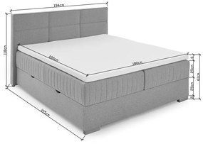 Pat boxspring bej cu spațiu de depozitare 180x200 cm Tambo – Meise Möbel