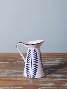 Carafa alba din ceramica cu model H15cm Ondine