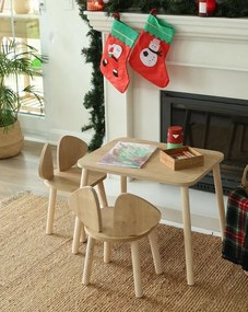 Set pentru copii cu masă și scaune, 2 bucăți Mickey Two Chair Set - Brown