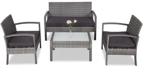 Deuba Set canapele de gradina - perne gri, antracit