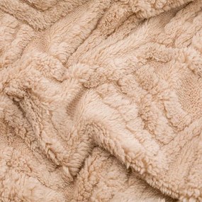 Pătură cu blăniţă OIŢĂ embosată, alună, 150 x 200 cm