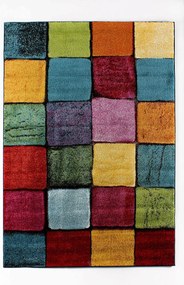 Covor, Renkli Kare, 100x150 cm, Polipropilena, Multicolor
