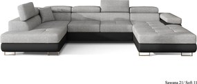Colțar lemn masiv Formă U Extensibil Roger 345x202cm Personalizabil