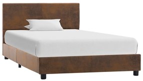 284781 vidaXL Cadru de pat, maro, 100x200 cm, piele întoarsă ecologică