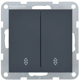 Intrerupator dublu cap scara 10A, IP20, Night, Panasonic Karre Plus 55 Soft Touch