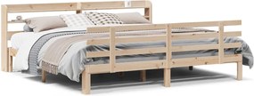 vidaXL Cadru pat cu tăblie 200x200 cm, lemn masiv de pin