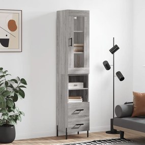 vidaXL Dulap înalt, gri sonoma, 34,5x34x180 cm, lemn prelucrat
