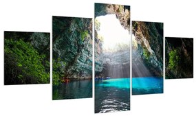 Tablou cu peșteră și lac  (125x70 cm), în 40 de alte dimensiuni noi