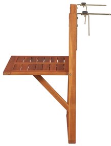 44118 vidaXL Masă de balcon suspendată, 64,5x44x80 cm, lemn masiv de acacia