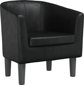 vidaXL Fotoliu tip cuvă, negru, piele ecologică