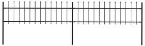 vidaXL Gard de grădină cu vârf tip suliță din oțel, 359x60 cm, negru