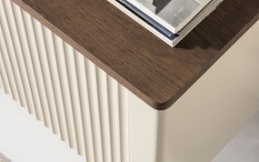 Set lemn masiv nuc Living Napoli 4 Piese Crem/