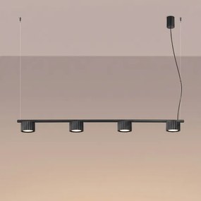 Sollux SL.2696 - Lustră suspendată pe cablu AURA 4xGX53/10W/230V neagră