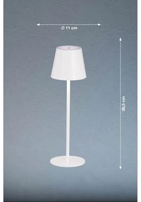 Veioză albă LED cu abajur din metal (înălțime 36,5 cm) Viletto – Fischer &amp; Honsel